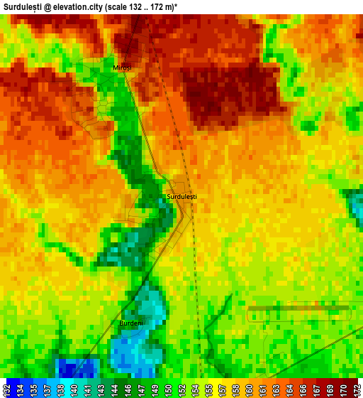 Surdulești elevation map