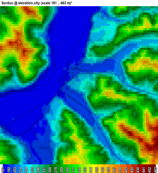 Surduc elevation map