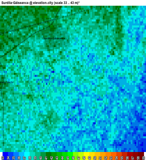 Surdila-Găiseanca elevation map