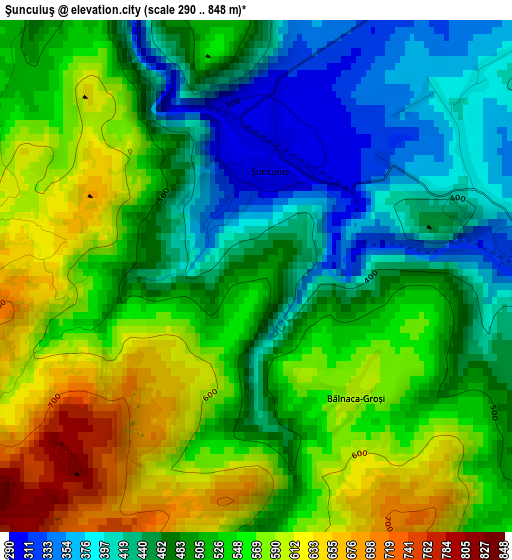 Şuncuiuş elevation map