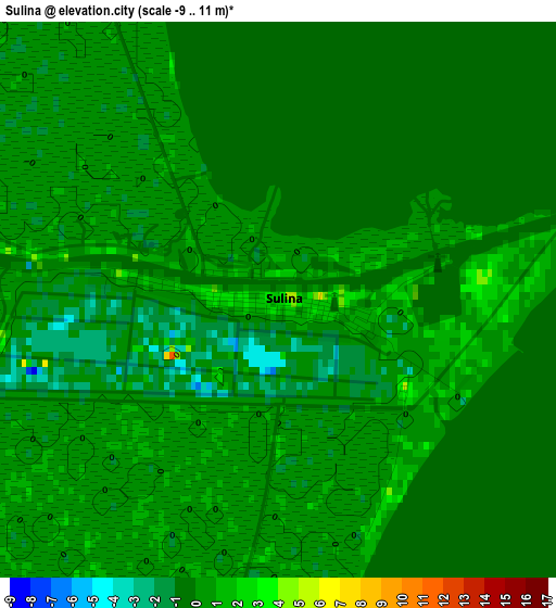 Sulina elevation map