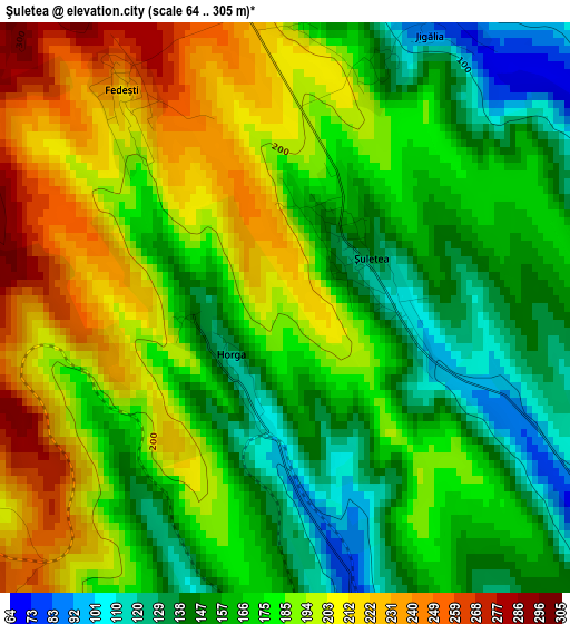 Şuletea elevation map