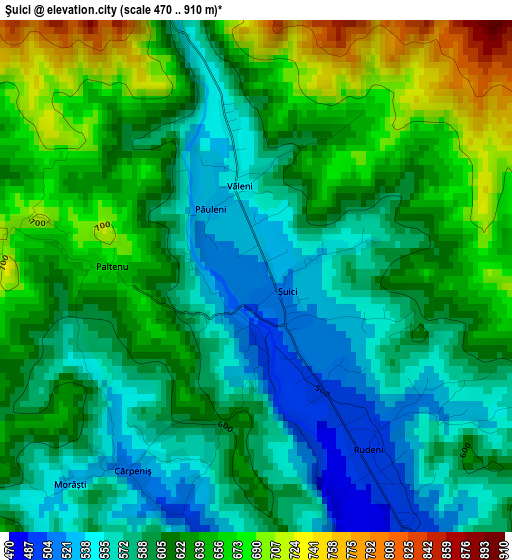 Şuici elevation map