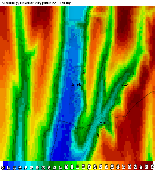 Suhurlui elevation map