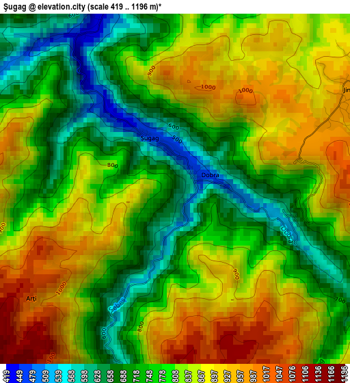 Şugag elevation map