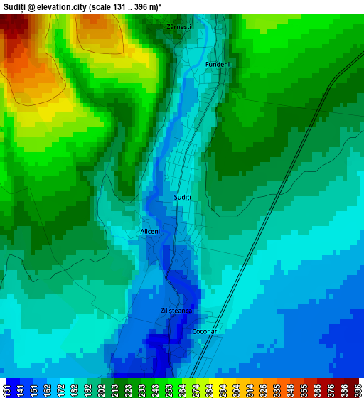 Sudiți elevation map