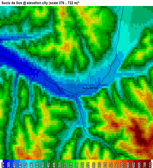 Suciu de Sus elevation map