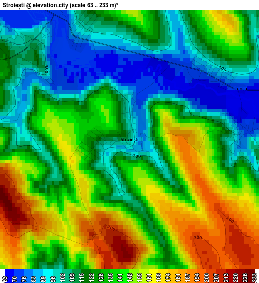 Stroiești elevation map