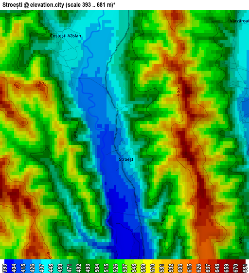 Stroești elevation map