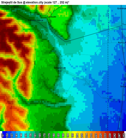 Strejeștii de Sus elevation map