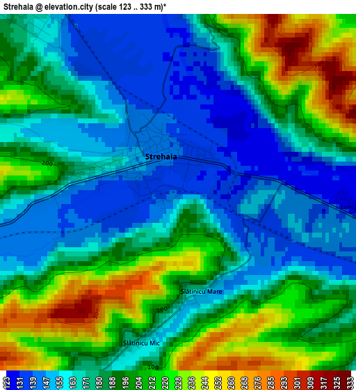 Strehaia elevation map