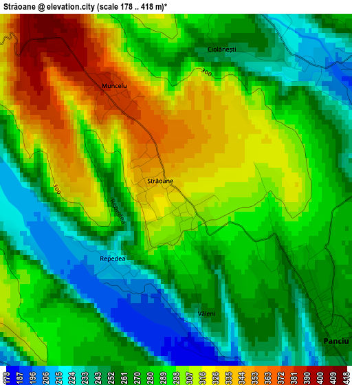 Străoane elevation map