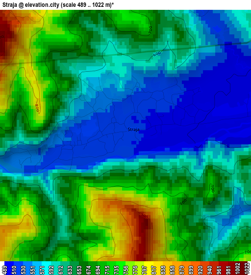 Straja elevation map