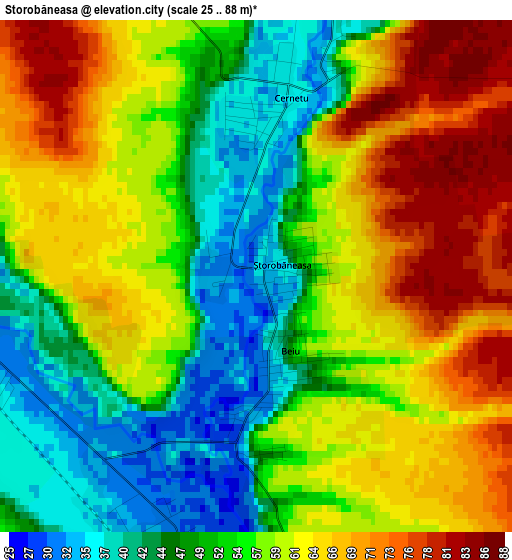 Storobăneasa elevation map