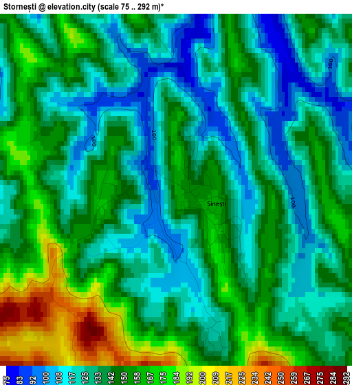 Stornești elevation map