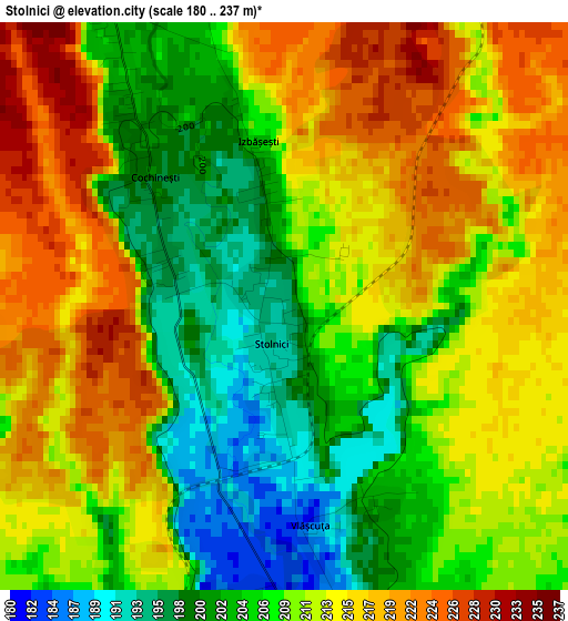 Stolnici elevation map