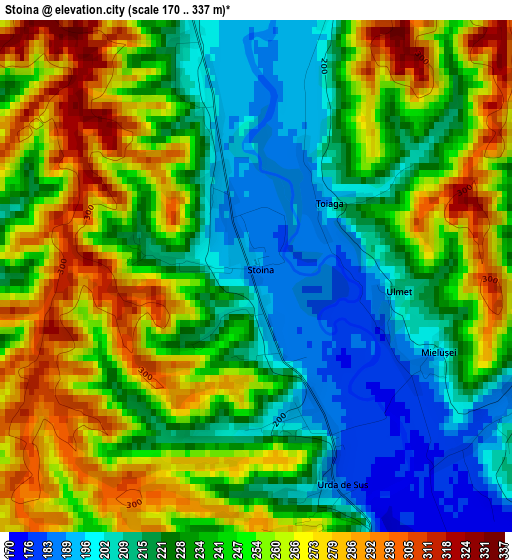 Stoina elevation map