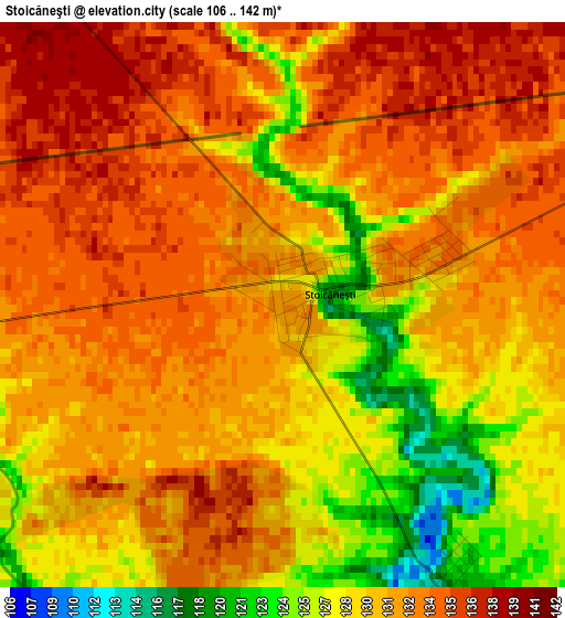 Stoicăneşti elevation map