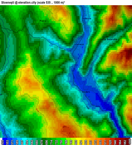 Stoeneşti elevation map