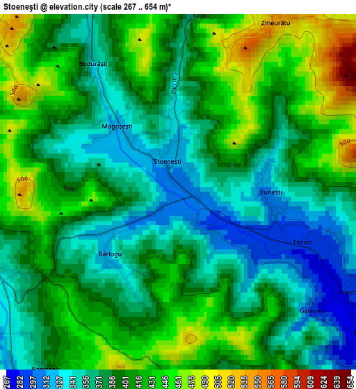 Stoeneşti elevation map