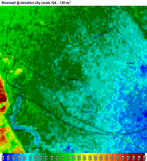 Stoenești elevation map