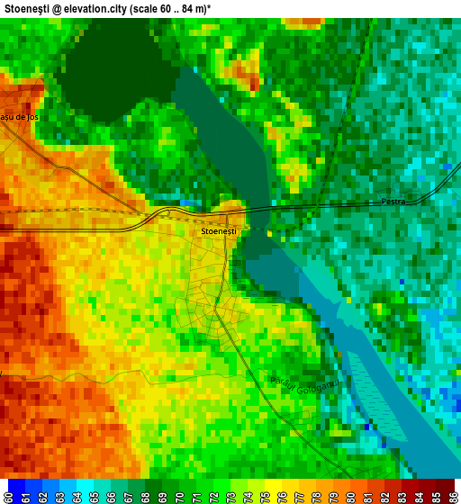 Stoeneşti elevation map