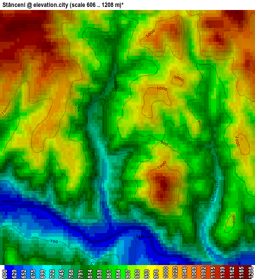 Stânceni elevation map