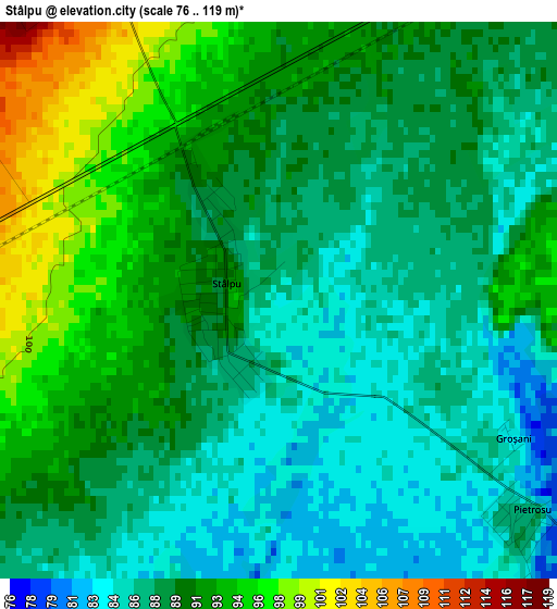 Stâlpu elevation map