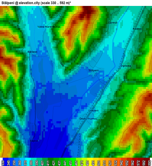 Stâlpeni elevation map