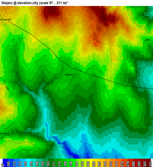 Stejaru elevation map