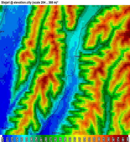 Stejari elevation map