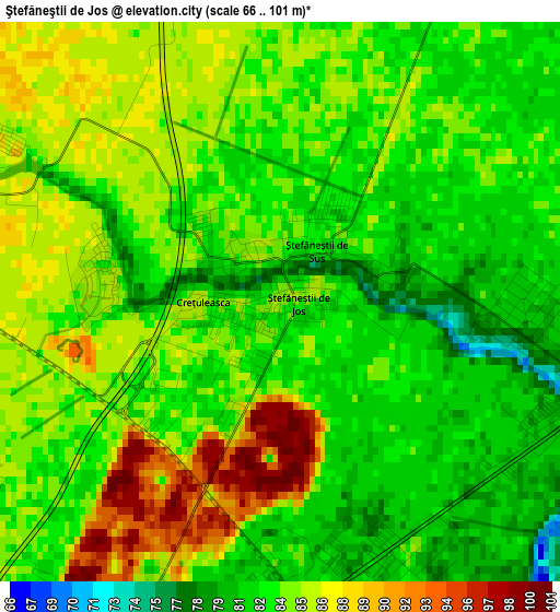 Ştefăneştii de Jos elevation map