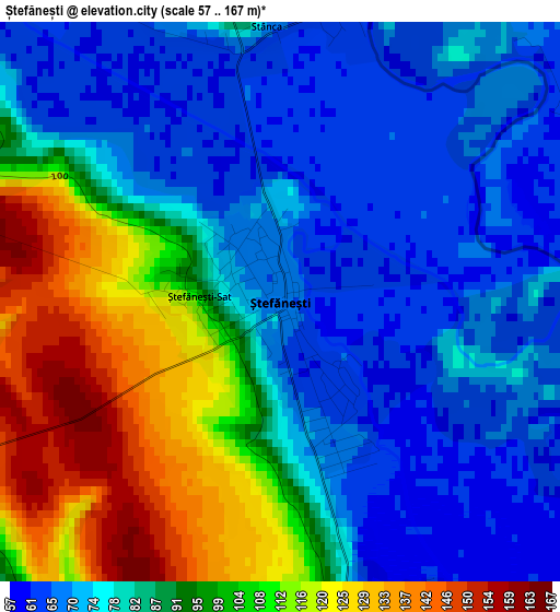 Ștefănești elevation map