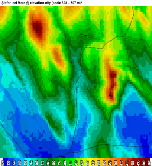 Ştefan cel Mare elevation map