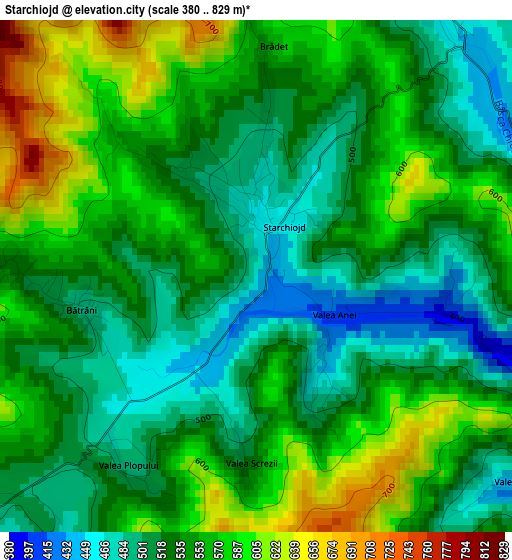 Starchiojd elevation map