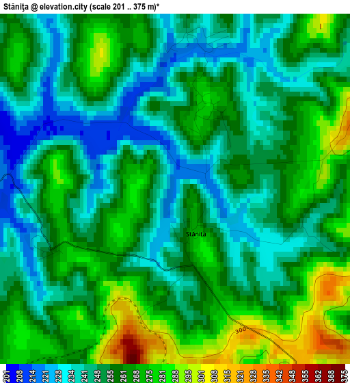 Stăniţa elevation map