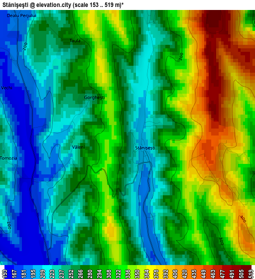 Stănişeşti elevation map