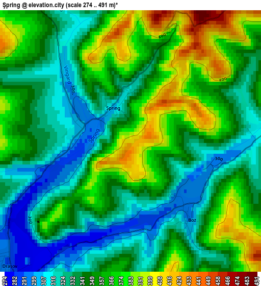 Şpring elevation map