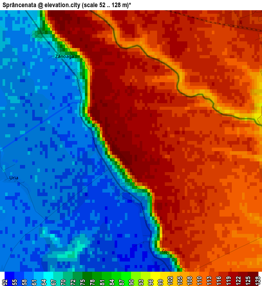 Sprâncenata elevation map