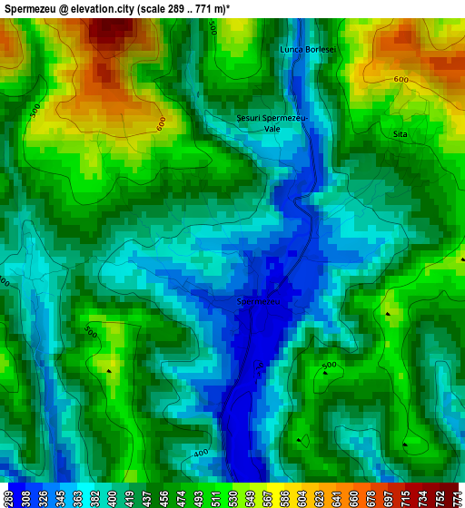 Spermezeu elevation map