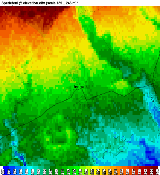 Speriețeni elevation map