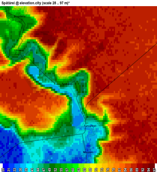 Spătărei elevation map