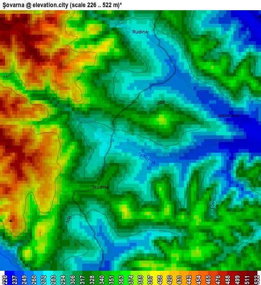 Şovarna elevation map