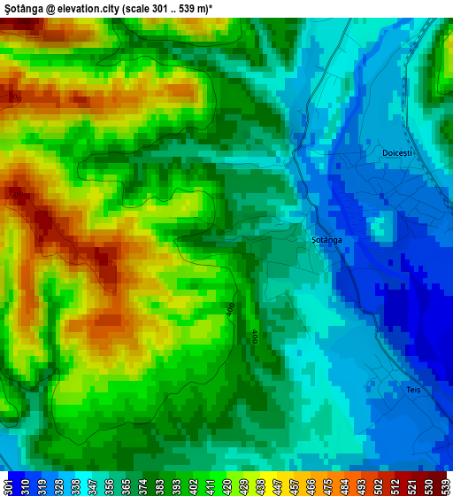 Şotânga elevation map