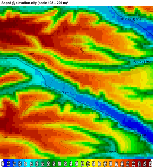 Sopot elevation map