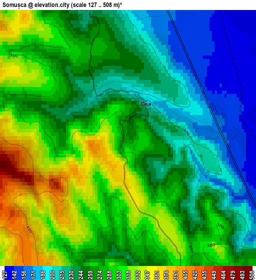 Somușca elevation map