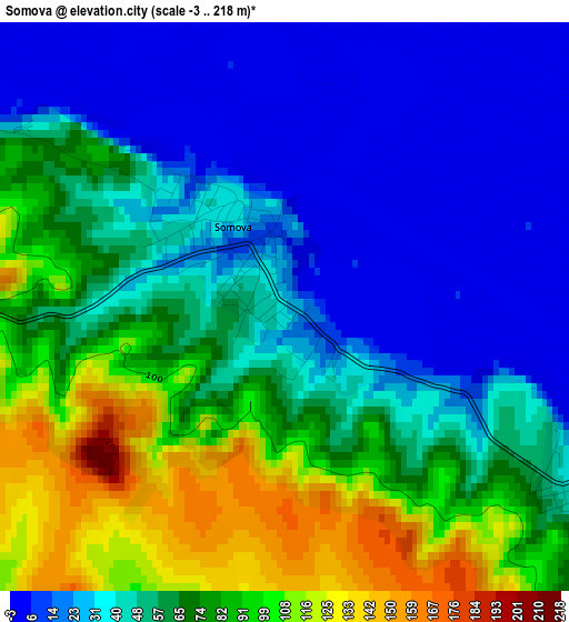 Somova elevation map