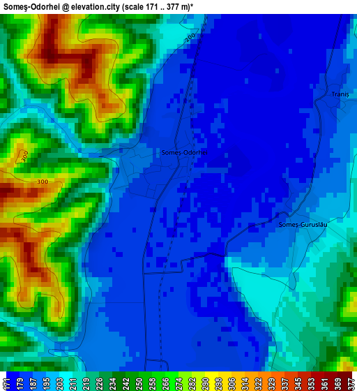 Someş-Odorhei elevation map