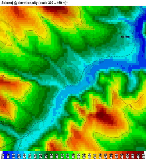 Soloneț elevation map