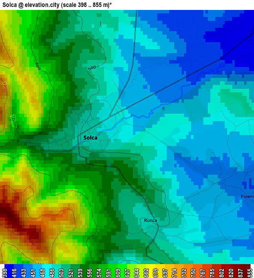 Solca elevation map